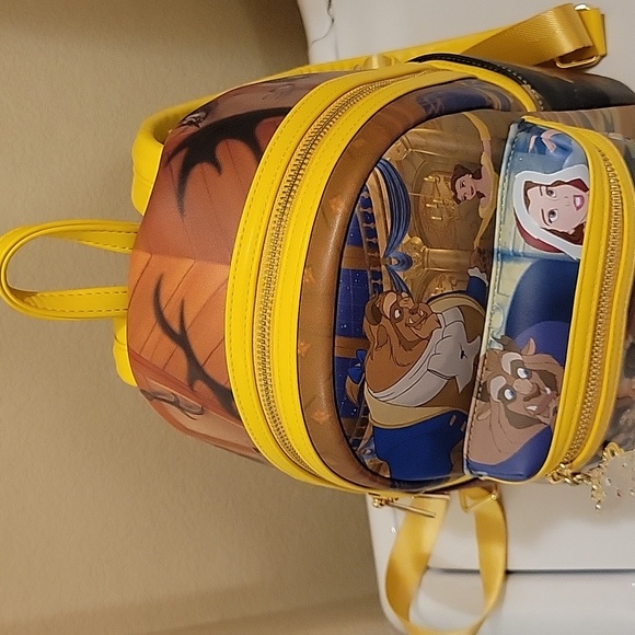 Loungefly Disney Beauty and the Beast Backpack - Yellow and Brown main image 4